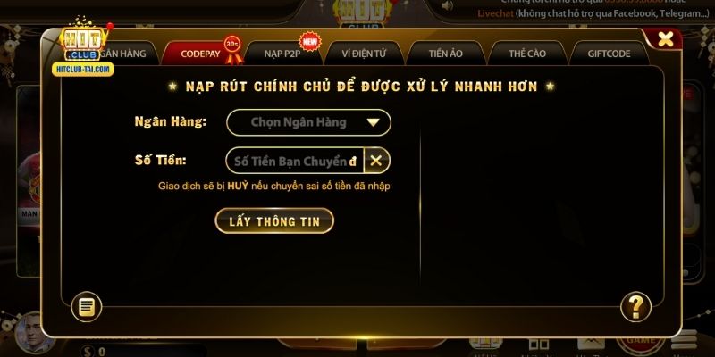 Nạp tiền rút tiền